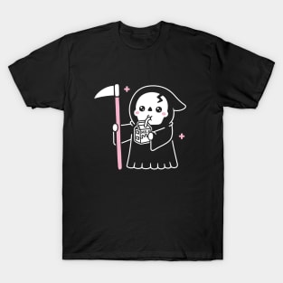 Cute Grim Reaper Healing With Milk Funny T-Shirt